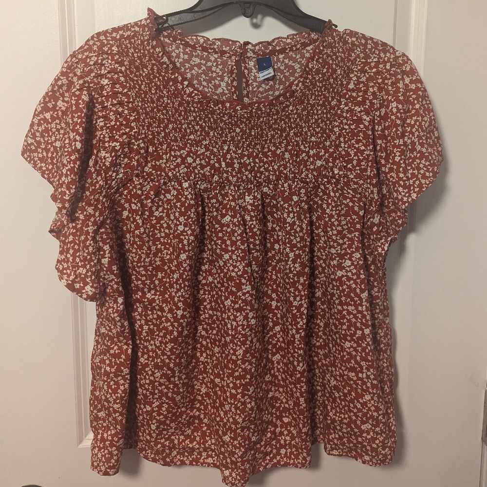 3/$50 Old Navy Burnt Orange and Cream Top